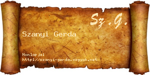 Szanyi Gerda névjegykártya